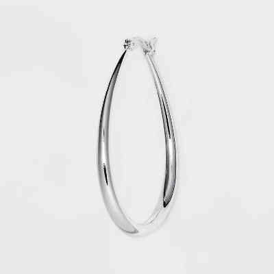 Sterling Silver Teardrop Hoop Earrings - A New Day™ Silver 4 Sterling Silver Teardrop Hoop Earrings - A New Day™ Silver - Image 2