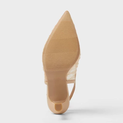 Women’s Abigail Pleated Mesh Sling Back Heels – A New Day™ Tan 5 Women’s Abigail Pleated Mesh Sling Back Heels – A New Day™ Tan - Image 3
