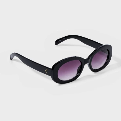 Women's Plastic Oval Sunglasses - A New Day™ Black: UV Protection, Impact-Resistant, Recycled Frame 3 Women's Plastic Oval Sunglasses - A New Day™ Black: UV Protection, Impact-Resistant, Recycled Frame