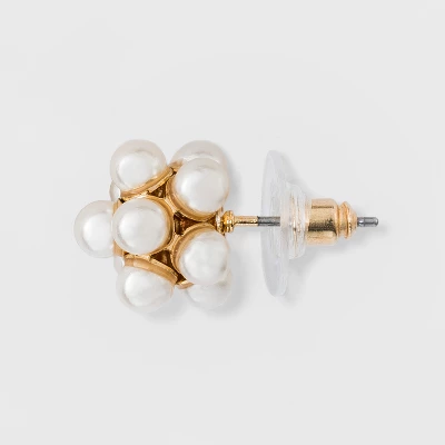 Simulated Pearl Stud Earrings - A New Day™ Gold: Nickel-Free, Post Closure, Zinc Material 3 Simulated Pearl Stud Earrings - A New Day™ Gold: Nickel-Free, Post Closure, Zinc Material