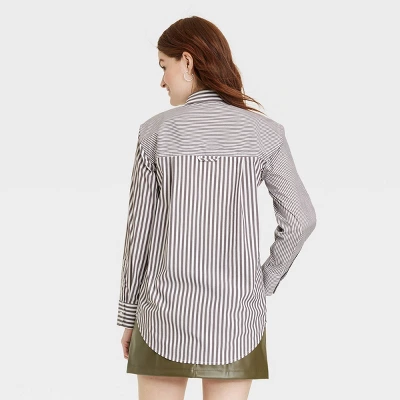 Women's Long Sleeve Relaxed Fit Button-Down Boyfriend Shirt - A New Day™ 3 Women's Long Sleeve Relaxed Fit Button-Down Boyfriend Shirt - A New Day™