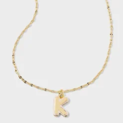 14K Gold Dipped Enamel Initial Pendant Necklace - A New Day™ Gold/White 35 14K Gold Dipped Enamel Initial Pendant Necklace - A New Day™ Gold/White -A New Day™ GUEST ae6e9ce9 d0c0 4246 b46e 3bfe2490948c