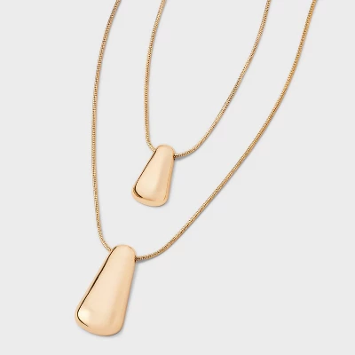 Rectangle Pendant Multi-Strand Necklace - A New Day™ Gold: Brass Cord With Lobster Claw Clasp, 20" Length, 3" Extender 6 Rectangle Pendant Multi-Strand Necklace - A New Day™ Gold: Brass Cord With Lobster Claw Clasp, 20" Length, 3" Extender - Image 4