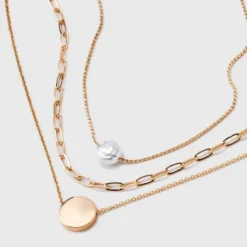 Gold 3 Row With Pearl & Coin Necklace - A New Day™ Gold: Multi-Strand, Nickel-Free Metal, Lobster Claw Clasp, 16" Length 8 Gold 3 Row With Pearl & Coin Necklace - A New Day™ Gold: Multi-Strand, Nickel-Free Metal, Lobster Claw Clasp, 16" Length -A New Day™ GUEST b1ce3a8c 9491 45be a4a5 c2d3735c4fab