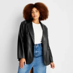 Women's Relaxed Fit Faux Leather Blazer - A New Day™ 8 Women's Relaxed Fit Faux Leather Blazer - A New Day™ -A New Day™ GUEST b214c4ac ddfc 4e35 9b9c c5fbac5dccf6