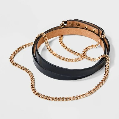 Women's Gold Chain Waist Belt - A New Day™ Black 5 Women's Gold Chain Waist Belt - A New Day™ Black - Image 3