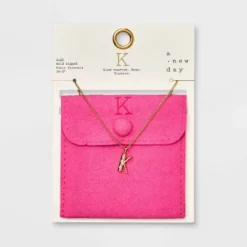 Gold Dipped Cubic Zirconia Initial Pendant Necklace - A New Day™ Gold 35 Gold Dipped Cubic Zirconia Initial Pendant Necklace - A New Day™ Gold -A New Day™ GUEST b4516065 c56b 436b b2c1 994d667b778f