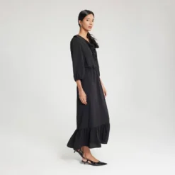 Women's Ruffled Neck Tie-Front Dress - A New Day™