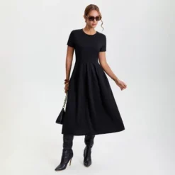 Women's Short Sleeve Midi A-Line Dress - A New Day™ Black 11 Women's Short Sleeve Midi A-Line Dress - A New Day™ Black -A New Day™ GUEST b5d88266 9729 4391 90f9 be9924a78a04