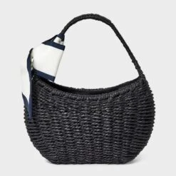 Straw Mini Bag With Bow - A New Day™ Black: Woven Paper Straw, Structured Shoulder Handbag, Single Handle, Solid Pattern 11 Straw Mini Bag With Bow - A New Day™ Black: Woven Paper Straw, Structured Shoulder Handbag, Single Handle, Solid Pattern -A New Day™ GUEST b6597a56 5f6a 4731 9b26 95226754516f