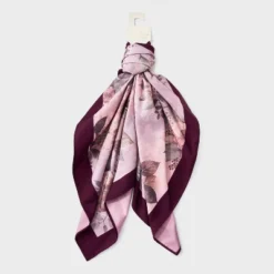 Floral Print Tail Bow Hair Twister - A New Day™ Purple/cream