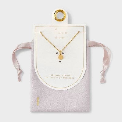 14K Gold Plated Round Initial Pendant Necklace - A New Day™ 14 14K Gold Plated Round Initial Pendant Necklace - A New Day™ - Image 12