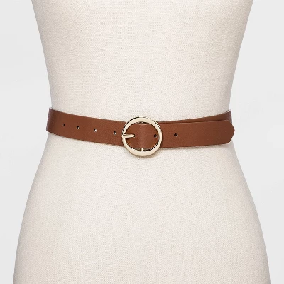 Women's Oval Tapered Center Bar Reversible Belt - A New Day™ Cognac/Black 4 Women's Oval Tapered Center Bar Reversible Belt - A New Day™ Cognac/Black - Image 2