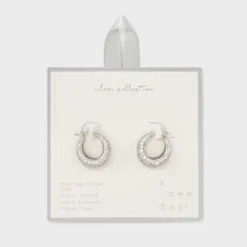 Cubic Zirconia Tapered Pave Huggie Hoop Post Earrings - A New Day™ Silver: Sterling Silver, Nickel-Free 9 Cubic Zirconia Tapered Pave Huggie Hoop Post Earrings - A New Day™ Silver: Sterling Silver, Nickel-Free -A New Day™ GUEST b9b71ed5 eda0 4894 a007 a3f1d98bfd28