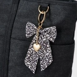 Heart And Leopard Bow Bag Charm - A New Day™ Brown