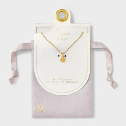 14K Gold Plated Round Initial Pendant Necklace - A New Day™ 38 14K Gold Plated Round Initial Pendant Necklace - A New Day™ -A New Day™ GUEST be04e038 f988 4147 8cd2 a510c72ea721