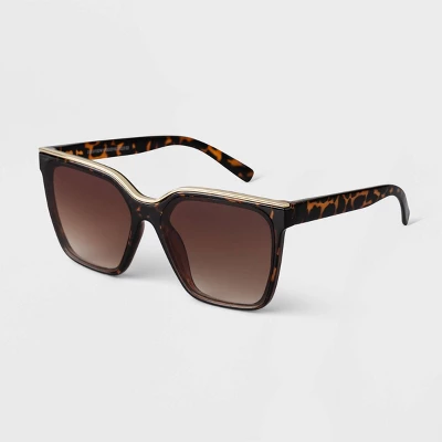 Women's Plastic Square Sunglasses - A New Day™ Brown 3 Women's Plastic Square Sunglasses - A New Day™ Brown