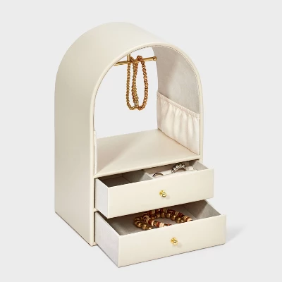 Rounded Standing Jewelry Organizer With Drawers - A New Day™ Cream 3 Rounded Standing Jewelry Organizer With Drawers - A New Day™ Cream