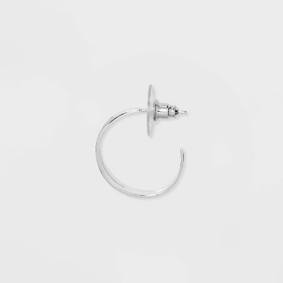 Sterling Silver Plain With Post Hoop Earrings - A New Day™ Silver 4 Sterling Silver Plain With Post Hoop Earrings - A New Day™ Silver - Image 2