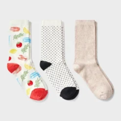Women's Mediterranean Diet 3pk Crew Socks - A New Day™ Ivory/Red/Oatmeal Heather 4-10: Cotton Blend, Floral & Solid Patterns 7 Women's Mediterranean Diet 3pk Crew Socks - A New Day™ Ivory/Red/Oatmeal Heather 4-10: Cotton Blend, Floral & Solid Patterns -A New Day™ GUEST c1d9a320 324d 4ced 838c 5cb2d822c6df