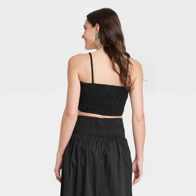 Women's Slim Fit Smocked Tiny Top - A New Day™ 3 Women's Slim Fit Smocked Tiny Top - A New Day™