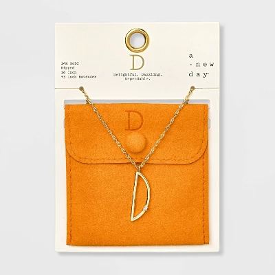 Gold Dipped Scattered Cubic Zirconia Initial Pendant Necklace - A New Day™ Gold 9 Gold Dipped Scattered Cubic Zirconia Initial Pendant Necklace - A New Day™ Gold - Image 7