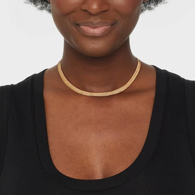 Herringbone Chain Necklace - A New Day™ Gold 3 Herringbone Chain Necklace - A New Day™ Gold