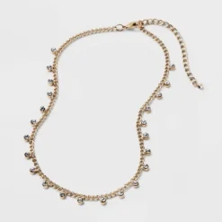 Crystal Station Cubic Zirconia Chain Necklace - A New Day™ Gold 8 Crystal Station Cubic Zirconia Chain Necklace - A New Day™ Gold -A New Day™ GUEST c57e8403 3f49 4268 abae ce504937af7e