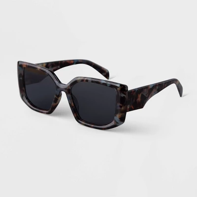 Women's Tortoise Shell Print Angular Square Sunglasses - A New Day™ Blue 3 Women's Tortoise Shell Print Angular Square Sunglasses - A New Day™ Blue