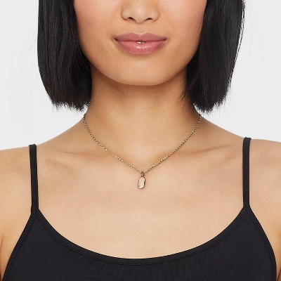 14K Gold Plated Cubic Zirconia Design Pendant Necklace - A New Day™ 3 14K Gold Plated Cubic Zirconia Design Pendant Necklace - A New Day™