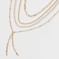 Pearl And Chain Multi-Strand Necklac - A New Day™ Gold: Nickel-Free Metal, Lobster Claw Clasp, 24" Length -A New Day™ GUEST c95d837c 9a59 4e48 9e29 0032e3208345