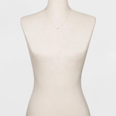 Sterling Silver With Cubic Zirconia Curved Bar Station Chain Necklace - A New Day™ Silver 3 Sterling Silver With Cubic Zirconia Curved Bar Station Chain Necklace - A New Day™ Silver