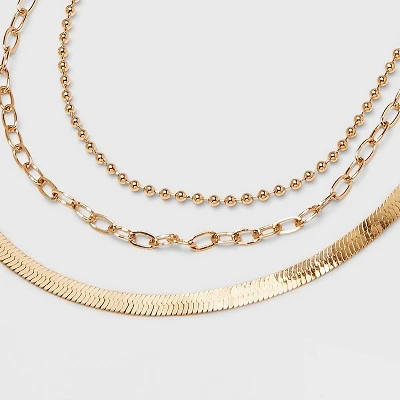 Chain Multi-Strand Necklace - A New Day™ Gold 5 Chain Multi-Strand Necklace - A New Day™ Gold - Image 3
