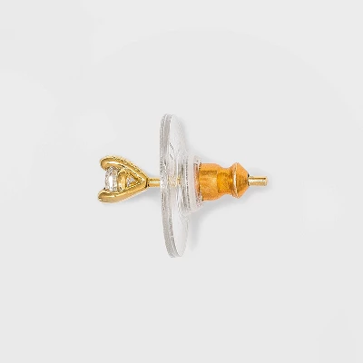 14K Gold Plated Cubic Zirconia And Bar Stud Duo Earrings - A New Day™ 3 14K Gold Plated Cubic Zirconia And Bar Stud Duo Earrings - A New Day™