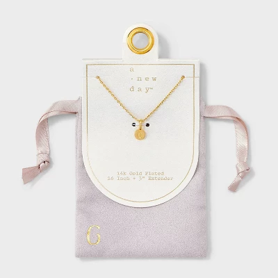 14K Gold Plated Round Initial Pendant Necklace - A New Day™ 12 14K Gold Plated Round Initial Pendant Necklace - A New Day™ - Image 10