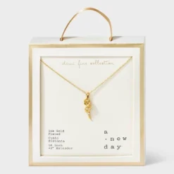 14K Gold Plated Rose Pendant Necklace - A New Day™: Brass, Cubic Zirconia, 16" Length, Lobster Claw Clasp 8 14K Gold Plated Rose Pendant Necklace - A New Day™: Brass, Cubic Zirconia, 16" Length, Lobster Claw Clasp -A New Day™ GUEST d12ce220 2547 42ac 9661 d420ec98770c