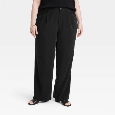 Women's High-Rise Relaxed Fit Full Length Baggy Wide Leg Trousers - A New Day™ 5 Women's High-Rise Relaxed Fit Full Length Baggy Wide Leg Trousers - A New Day™ - Image 3