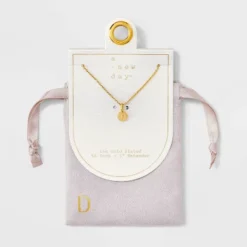 14K Gold Plated Round Initial Pendant Necklace - A New Day™ 28 14K Gold Plated Round Initial Pendant Necklace - A New Day™ -A New Day™ GUEST d501c136 9a72 4f21 a566 accb1eab13f9