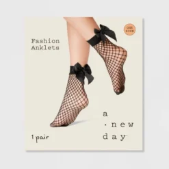 Women's Fishnet Anklet With Bow - A New Day™