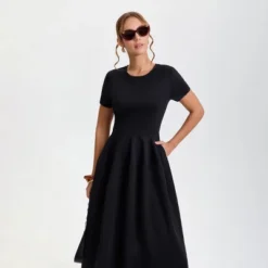 Women's Short Sleeve Midi A-Line Dress - A New Day™ Black 12 Women's Short Sleeve Midi A-Line Dress - A New Day™ Black -A New Day™ GUEST d7c29abd 7643 48dc a09f f564a4bb2c10