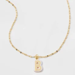 14K Gold Dipped Enamel Initial Pendant Necklace - A New Day™ Gold/White 26 14K Gold Dipped Enamel Initial Pendant Necklace - A New Day™ Gold/White -A New Day™ GUEST d85bc617 cb10 4377 9cd7 1560f61f561e