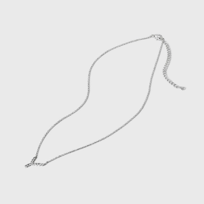 Silver Plated Cubic Zirconia Initial Pendant Necklace - A New Day™ Silver 4 Silver Plated Cubic Zirconia Initial Pendant Necklace - A New Day™ Silver - Image 2