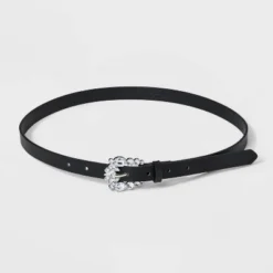 Women's Gemstone Skinny Belt - A New Day™ Black