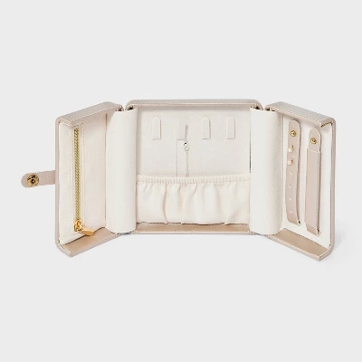 Square Double Sided Travel Jewelry Organizer - A New Day™ Cream: Compact Plastic Storage Box, 18+ Years, 4.72" Dimensions 3 Square Double Sided Travel Jewelry Organizer - A New Day™ Cream: Compact Plastic Storage Box, 18+ Years, 4.72" Dimensions
