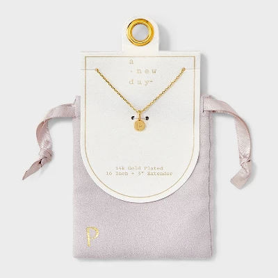 14K Gold Plated Round Initial Pendant Necklace - A New Day™ 21 14K Gold Plated Round Initial Pendant Necklace - A New Day™ - Image 19