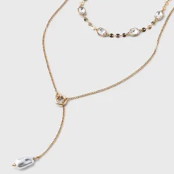Pearl Y-Drop Multi-Strand Necklace - A New Day™ Gold/Pearl -A New Day™ GUEST dce21f0b 8c3e 4184 8f11 43819850b997