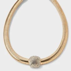 16" Omega Chain Necklace With Pave Center - A New Day™ Gold -A New Day™ GUEST dd72574c 485f 4447 886f 737a61d04b48