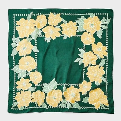Floral Printed Scarf - A New Day™ Green 3 Floral Printed Scarf - A New Day™ Green
