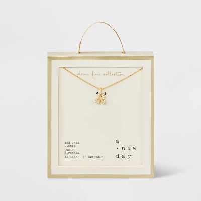 Cubic Zirconia 14k Gold Plated Pave Necklace With Extender - A New Day™ 8 Cubic Zirconia 14k Gold Plated Pave Necklace With Extender - A New Day™ - Image 6