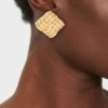 Woven Ribbed Square Post Earrings - A New Day™ Gold -A New Day™ GUEST e0946431 ecb5 4a52 9d2e c9088b89ac1e